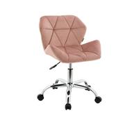 Hnnhome Modern Eris Padded Swivel Fabric Home Office Desk Computer Chair, Height Adjustable (Pink, Velvet)
