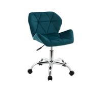 Hnnhome Modern Eris Padded Swivel Fabric Home Office Desk Computer Chair, Height Adjustable (Teal, Velvet)