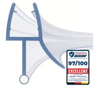 Hnnhome Pre Curve Rubber Plastic Bath Shower Screen Seal Strip For 4-6mm Glass Door Curved 5-10mm Gap (Curved)