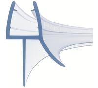 HNNHOME Pre-Curve Rubber Plastic Bath Shower Screen Seal Strip Perfect for 10mm Curved Glass Door Up to 20mm Gap