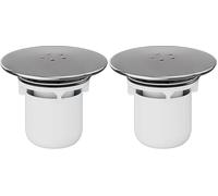 HNNHOME Shower Drain Cover Replacement, Chrome Shower Trap Cover, Removable Top Fitting Cap Parts, 90mm/115mm Shower Plughole Cover, Fast Flow Shower Tray Waste (White) (Pack of 2)