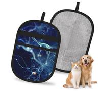 Hnnkloy 3D Brain Cell Neuron Neurology, 2 Pack Pet Hair Removal Gloves For Bed,Carpet,Clothes,Sofa,Static Grooming Glove For Dogs & Cats