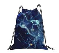 Hnnkloy 3D Brain Cell Neuron Neurology, Drawstring Backpack Unisex Sport Gym Bag Casual Daypack Drawstring Sackpack