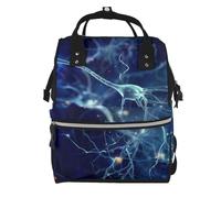Hnnkloy 3D Brain Cell Neuron Neurology, Large Capacity Mummy Backpack Diaper Bag Travel Backpack for Outdoor