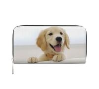 Hnnkloy A Golden Retriever, PU Leather Wallets Large Capacity Clutch Wallet for Men Women