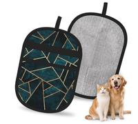 Hnnkloy Abstract Nature Emerald Green, 2 Pack Pet Hair Removal Gloves For Bed,Carpet,Clothes,Sofa,Static Grooming Glove For Dogs & Cats