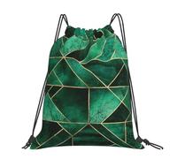 Hnnkloy Abstract Nature - Emerald Green, Drawstring Backpack Unisex Sport Gym Bag Casual Daypack Drawstring Sackpack