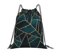 Hnnkloy Abstract Nature Emerald Green, Drawstring Backpack Unisex Sport Gym Bag Casual Daypack Drawstring Sackpack