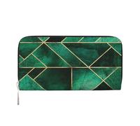 Hnnkloy Abstract Nature - Emerald Green, PU Leather Wallets Large Capacity Clutch Wallet for Men Women