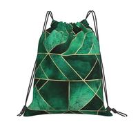 Hnnkloy Abstract Nature Emerald Green Shams, Drawstring Backpack Unisex Sport Gym Bag Casual Daypack Drawstring Sackpack