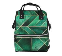 Hnnkloy Abstract Nature Emerald Green Shams, Large Capacity Mummy Backpack Diaper Bag Travel Backpack for Outdoor