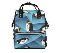 Hnnkloy Abstract Polygon Penguin, Large Capacity Mummy Backpack Diaper Bag Travel Backpack for Outdoor