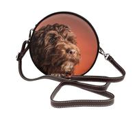 Hnnkloy Adorable Cockapoo Dog, PU Leather Shoulder Bag, Round Crossbody Bag - Circle Purse for Women