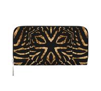 Hnnkloy Africa Wild Zebra Black Gold Stripe, PU Leather Wallets Large Capacity Clutch Wallet for Men Women