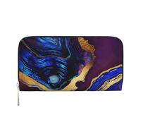 Hnnkloy Agate Abstract Purple, Blue, Gold, PU Leather Wallets Large Capacity Clutch Wallet for Men Women