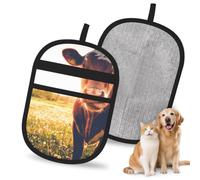 Hnnkloy Animal Cow, 2 Pack Pet Hair Removal Gloves For Bed,Carpet,Clothes,Sofa,Static Grooming Glove For Dogs & Cats