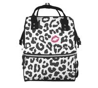 Hnnkloy Animal Print With Kiss Shape, Large Capacity Mummy Backpack Diaper Bag Travel Backpack for Outdoor