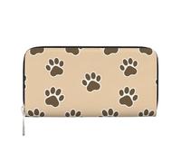Hnnkloy Animals Dog Cat Footprints Paw Prints, PU Leather Wallets Large Capacity Clutch Wallet for Men Women