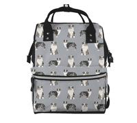 Hnnkloy Australian Shepherd Blue Merle Dog Simple Grey, Large Capacity Mummy Backpack Diaper Bag Travel Backpack for Outdoor