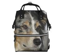 Hnnkloy Australian Shepherd, Large Capacity Mummy Backpack Diaper Bag Travel Backpack for Outdoor