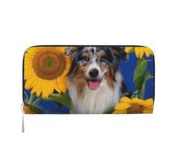 Hnnkloy Australian Shepherd, PU Leather Wallets Large Capacity Clutch Wallet for Men Women