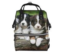 Hnnkloy Australian Shepherd Small Puppies, Large Capacity Mummy Backpack Diaper Bag Travel Backpack for Outdoor