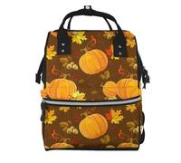 Hnnkloy Autumn Floral Style Fall Nature, Large Capacity Mummy Backpack Diaper Bag Travel Backpack for Outdoor