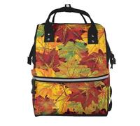 Hnnkloy Autumn Leaves Printed, Large Capacity Mummy Backpack Diaper Bag Travel Backpack for Outdoor