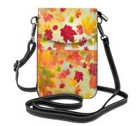 Hnnkloy Autumn Maple Leaves Falling Golden Leaf Harvest Orange Red Yellow, Cell Phone Purses For Women, Small Crossbody Bags - PU Leather Cellphone Wallet With Credit Card Slots