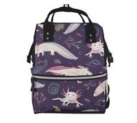Hnnkloy Axolotls, Large Capacity Mummy Backpack Diaper Bag Travel Backpack for Outdoor
