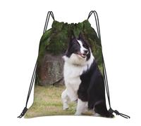 Hnnkloy Bad Dog Border Collie, Drawstring Backpack Unisex Sport Gym Bag Casual Daypack Drawstring Sackpack