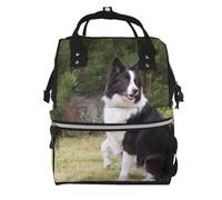 Hnnkloy Bad Dog Border Collie, Large Capacity Mummy Backpack Diaper Bag Travel Backpack for Outdoor