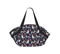 Hnnkloy Basset Hound Navy And Poppy Floral,Portable Camping Mat Multifunctional Foldable Picnic Blanket As Camping Tote Bag For Traveling