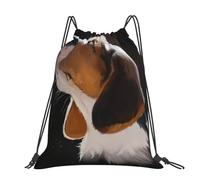 Hnnkloy Beagle Puppy Dog Welcome Garden, Drawstring Backpack Unisex Sport Gym Bag Casual Daypack Drawstring Sackpack
