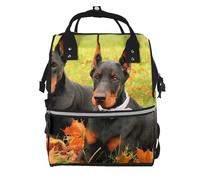 Hnnkloy Beautiful Autumn Doberman, Large Capacity Mummy Backpack Diaper Bag Travel Backpack for Outdoor