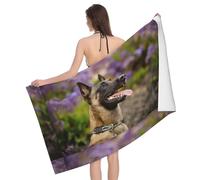 Hnnkloy Belgian Malinois Pets Dogs Belgian Malinois, Microfiber Beach Towel Soft Bath Towel 80 x 130 cm for Bathroom, Hotel, Beaches,Gyms