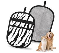 Hnnkloy Bengal Tiger Texture Printed, 2 Pack Pet Hair Removal Gloves For Bed,Carpet,Clothes,Sofa,Static Grooming Glove For Dogs & Cats