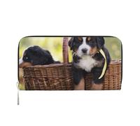 Hnnkloy Bernese Mountain Dog Puppies, PU Leather Wallets Large Capacity Clutch Wallet for Men Women