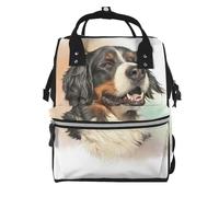 Hnnkloy Bernese Mountain Dog Realistic Portrait Berner, Large Capacity Mummy Backpack Diaper Bag Travel Backpack for Outdoor
