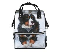Hnnkloy Bernese Mountain Dog Snowfall, Large Capacity Mummy Backpack Diaper Bag Travel Backpack for Outdoor