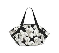 Hnnkloy Bichon Frise Dog Pattern,Portable Camping Mat Multifunctional Foldable Picnic Blanket As Camping Tote Bag For Traveling