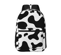Hnnkloy Black And White Cow Skin, 17 Inch Backpack With Pockets Casual Daypack Water Resistant School Bag