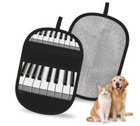 Hnnkloy Black And White Piano Keys Printed, 2 Pack Pet Hair Removal Gloves For Bed,Carpet,Clothes,Sofa,Static Grooming Glove For Dogs & Cats