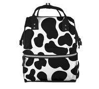 Hnnkloy Black Cow Spots Animal Print, Large Capacity Mummy Backpack Diaper Bag Travel Backpack for Outdoor