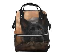 Hnnkloy Black German Shepherd Bokeh Autumn German, Large Capacity Mummy Backpack Diaper Bag Travel Backpack for Outdoor