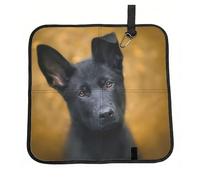 Hnnkloy Black German Shepherd Dog Printed,Folding Seat Mat, Oxford Cloth Sit Mat, Portable Seat Cushion for Outdoor Camping Traveling