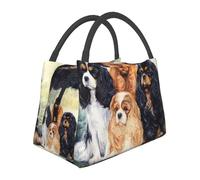 Hnnkloy Black Golden Cavalier King Charles Spaniel, Portable Lunch Bag, Insulated Tote Bag Durable Lunch Box Reusable Cooler Bag