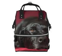 Hnnkloy Black Labrador Retriever Pets Bokeh Black Dogs, Large Capacity Mummy Backpack Diaper Bag Travel Backpack for Outdoor