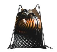 Hnnkloy Black Mamba Snake Print, Drawstring Backpack Unisex Sport Gym Bag Casual Daypack Drawstring Sackpack
