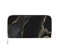 Hnnkloy Black Marble with Gold Glitter, PU Leather Wallets Large Capacity Clutch Wallet for Men Women
